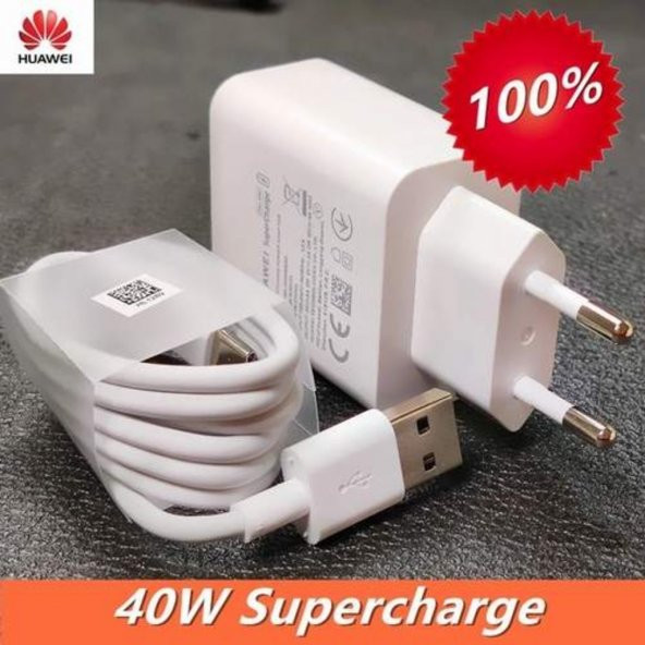Huawei Mate 40 Supercharge 40W 4A Hızlı Şarj Aleti + Type-C Kablo (536684951) ürün görseli 1