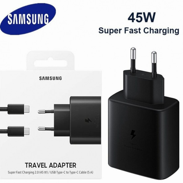 Samsung Galaxy S20 Plus Orij. 45W Type-C Hızlı Şarj Cihazı Siyah ürün görseli 1