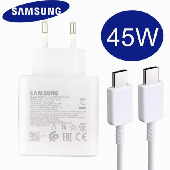 Samsung Galaxy S21 Plus Orij. 45W Type-C Hızlı Şarj Cihazı Beyaz ürün görseli 1