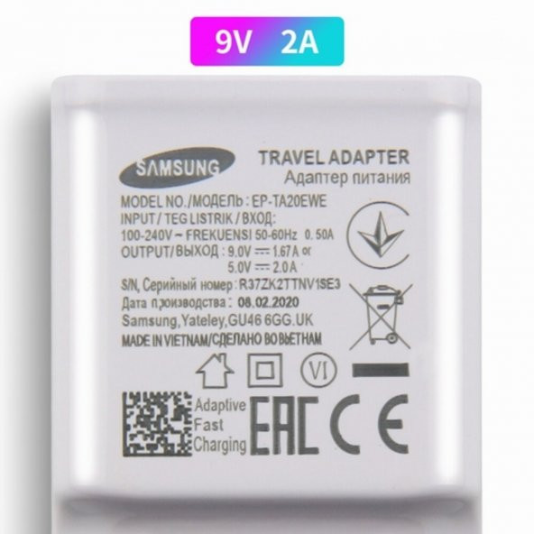 Orijinal Samsung A8 Plus 2018 Type-C 2A Hızlı Şarj Cihazı (534864531) ürün görseli 1
