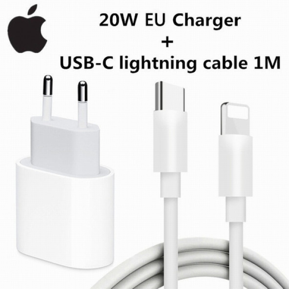 Orjinal Apple Iphone 11 20W Hızlı Şarj Aleti Seti Usb-C + 1 Metre Kablo Set ürün görseli 1