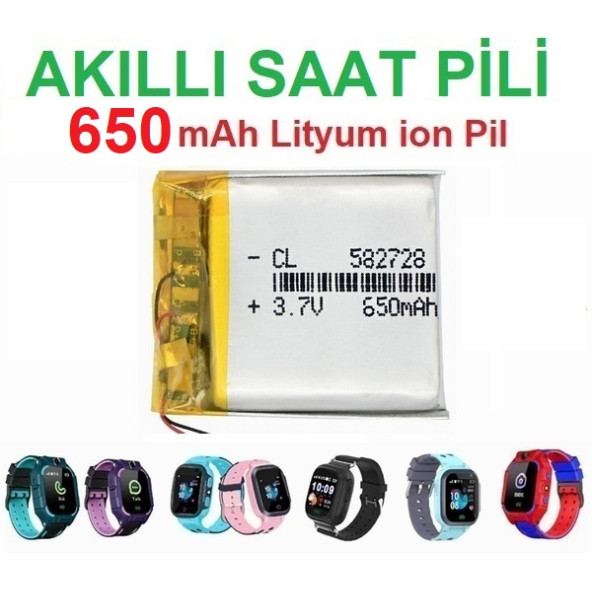 Mp3 Mp4 Akıllı Saat Pil 3.7V 650Mah Şarjlı Li-Polimer Batarya 25M ürün görseli 1