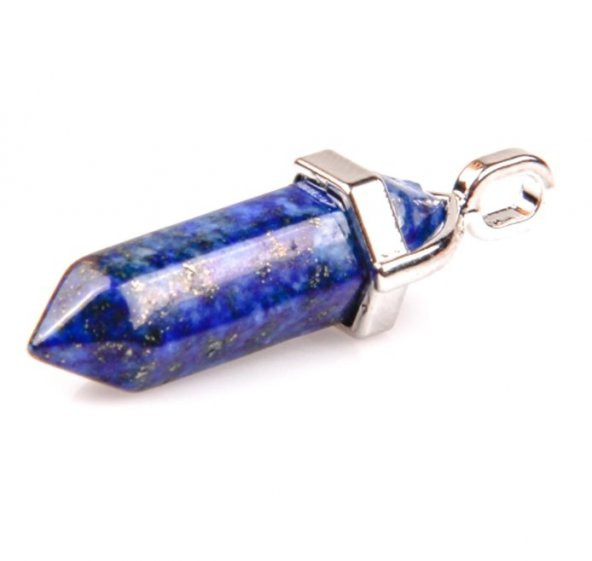 Doğal Lapis Lazuli Taşı Erkek& Kadın Kolye (Deri Zincir ) ürün görseli 1