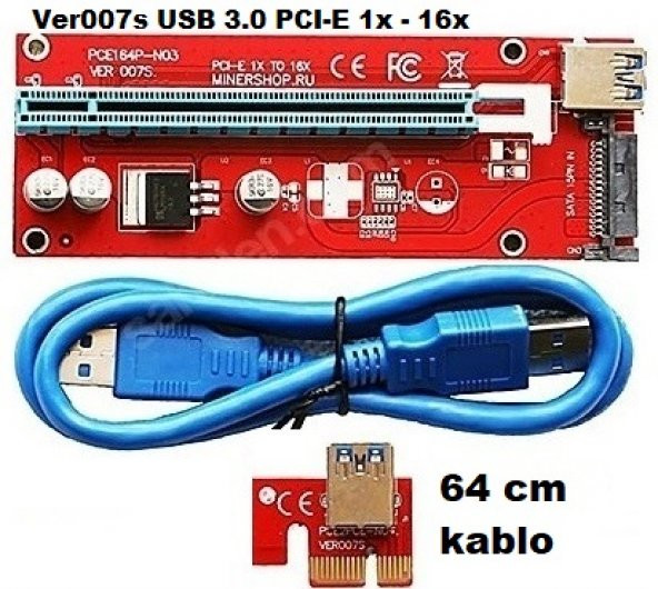 Ver007S Usb 3.0 Pcı-E 1X - 16X Genişletici Yükseltici Riser Kart ürün görseli 1