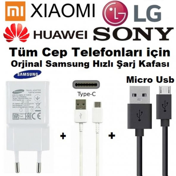Cep Telefonları Için Universal Şarj Cihazı + Micro Usb + Type C ürün görseli 1