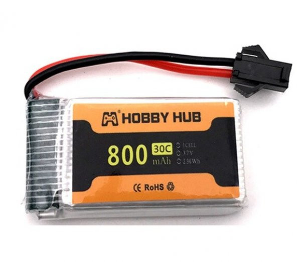 3.7v 800mah 20c Li-po Battery High Rate For Helicopter Drone 800MAHHE ürün görseli 1
