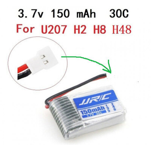 U207 H2 H8 H48 için H8 3.7v 150mah 30c Lipo Battery Eachine E010 ürün görseli 1