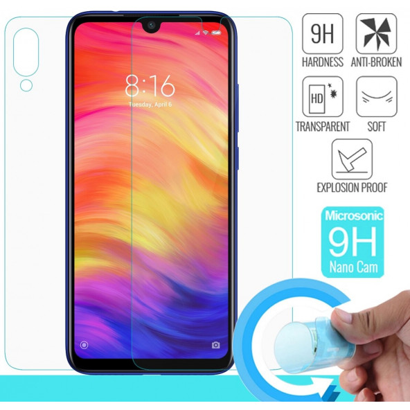 Xiaomi Redmi Note 7 Ön + Arka 9H Nano Ekran Koruyucu Kargo Bedava ürün görseli 1