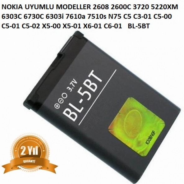 Nokia Bl-5BT Pil 3.7V Cep Telefon Batarya - Resim 5