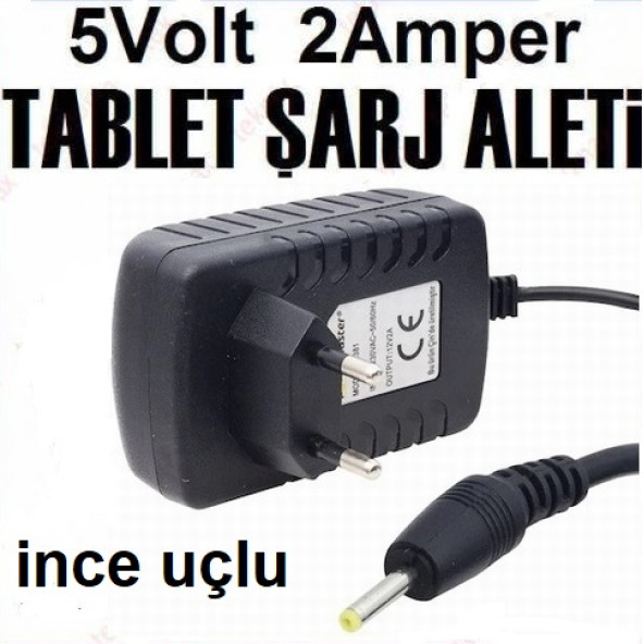 Tablet Pc Şarj Adaptörü 5 V 2 Amper İnce Uçlu ürün görseli 1