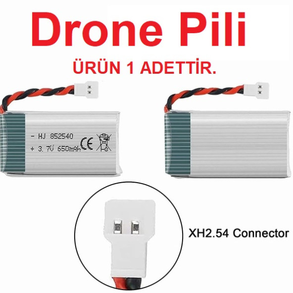 Drone Pili 650 mAh 3.7V Syma X5C X5SC X5SW M68 905 CX-30 vs. Modeller  Uyumlu REDMİGO ürün görseli 1