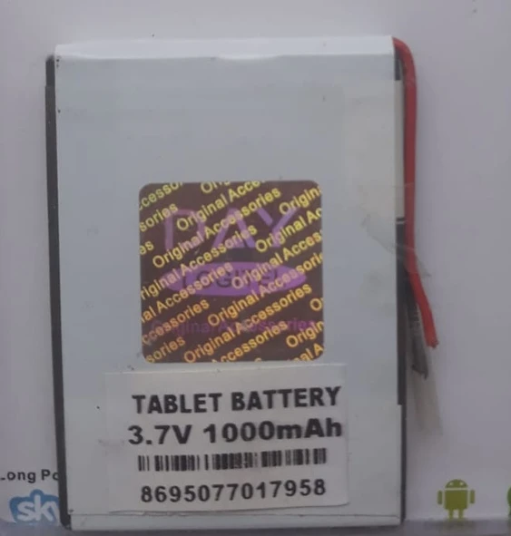 Oem Tablet Batarya Pil 3.7V 1000Mah 2 Kablo 40X55X2Mm ürün görseli 1