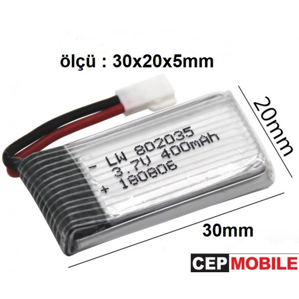 Drone - Helikopter Pili 3.7v 400mah Şarjlı Li-polimer Batarya 400mahdron ürün görseli 1
