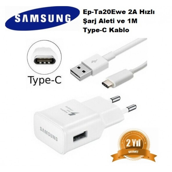 Orijinal Samsung Ep-Ta20Ewe 5V 2A Hızlı Seyahat Şarj + C Type ürün görseli 1