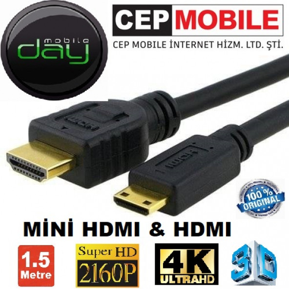 Tv-Kamera ve Tablet Uyumlu Mini Hdmi To Hdmi Kablo (1.5M) ürün görseli 1