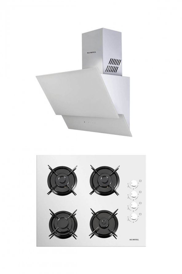 Kumtel Ko-40 Tahdf - Da6-835 Beyaz Cam Ankastre Set ürün görseli 1