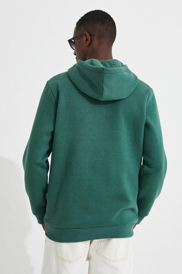 KOTON Erkek Basic Kapşonlu Sweatshirt 3wam70050mk - Resim 4
