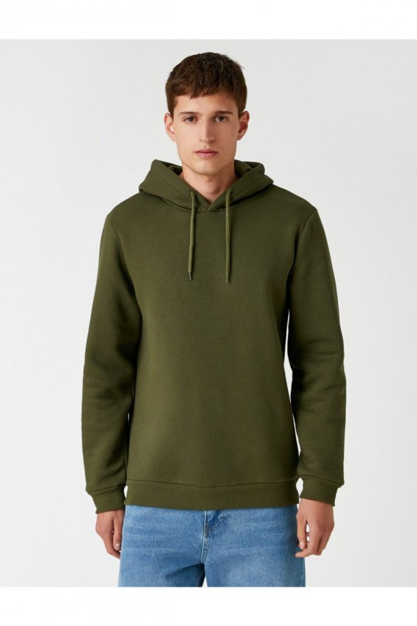 KOTON Basic Sweatshirt Kapüşonlu - Resim 4