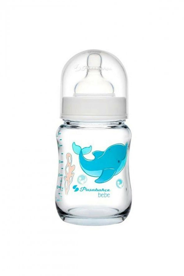 Paşabahçe borcam emzikli cam biberon 120 ml. ısıya dayanıklı desenli ürün görseli 1