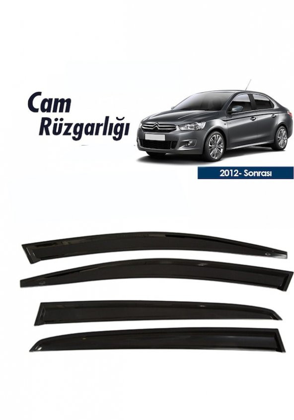 Cam Rüzgarlığı citroen C Elysee 2012 Sonrası Mügen Tip Piano Black ürün görseli 1