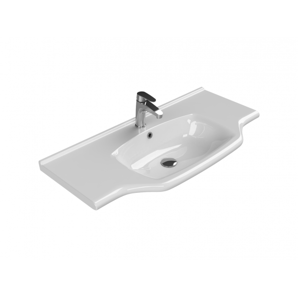 CERASTYLE TURKUAZ YENI KLASİK ETAJERLİ LAVABO 100x48 CM ürün görseli 1