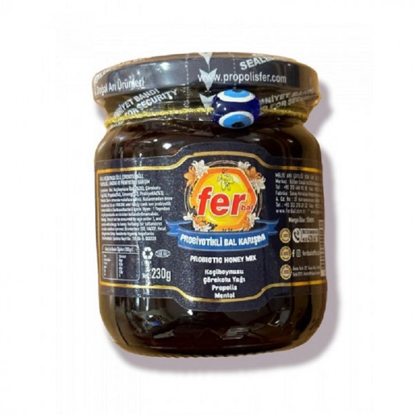 FER PROBİYOTİKLİ BAL KARIŞIM 230GR (KEÇİBOYNUZU-ÇÖREKOTU YAĞI-PROPOLİS-GİNSENG-MENTOL) ürün görseli 1