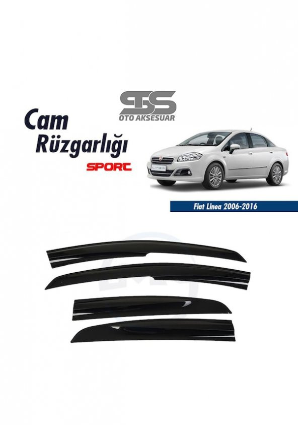 Cam Rüzgarlığı Fiat Linea 2006-2016  Mügen Tip Piano Black ürün görseli 1