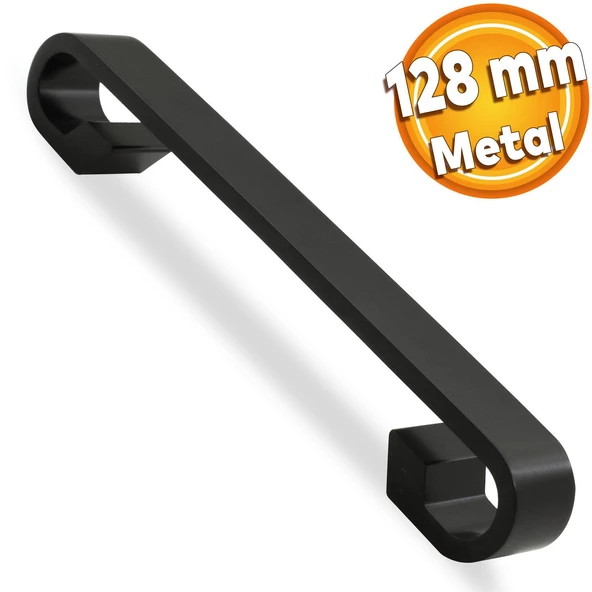 Barida Mobilya Mutfak Dolap Dolabı Çekmece Kulpu Kulbu Mat Siyah Metal (128 MM-12.8 CM) Kulpları ürün görseli 1
