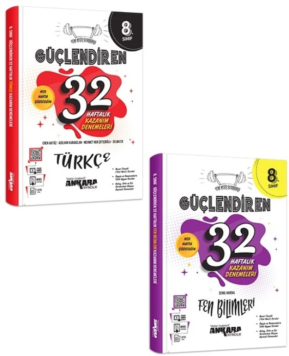 Ankara 2025 8. Sınıf Türkçe + Fen Bilimleri Güçlendiren 32 Haftalık Deneme Seti ürün görseli 1