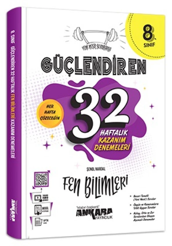 Ankara 8. Sınıf Fen Bilimleri Güçlendiren 32 Haftalık Deneme 2023 ürün görseli 1