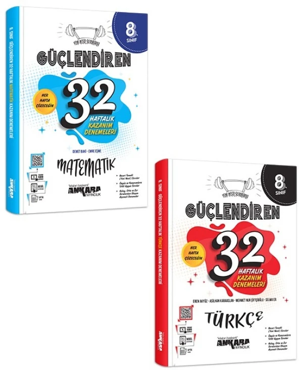 Ankara 2025 8. Sınıf Matematik + Türkçe Güçlendiren 32 Haftalık Deneme Seti ürün görseli 1