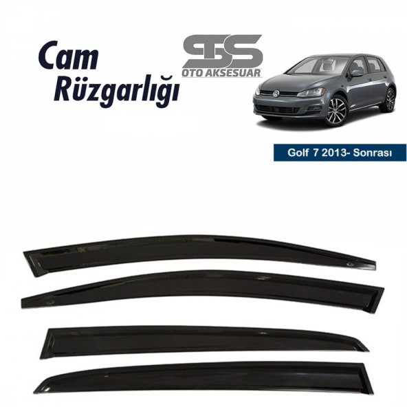 Cam Rüzgarlığı Volkswagen Golf 7 2013 Sonrası Mügen Tip Piano Black ürün görseli 1