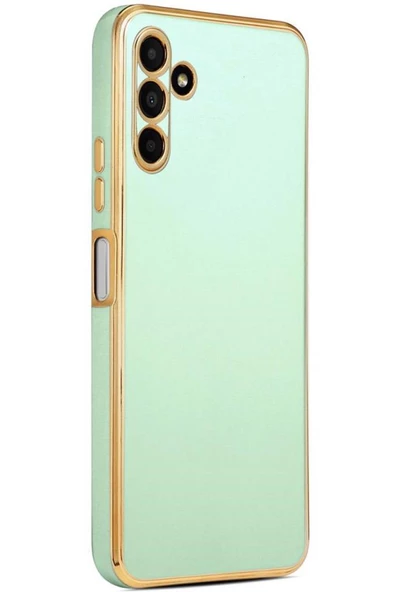 Galaxy M13 Kılıf Kamera Korumalı Altın Kenar Tasarım Silikon ürün görseli 1