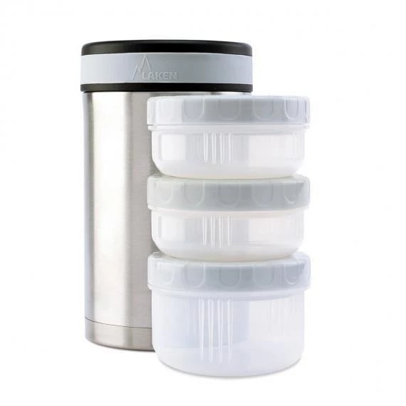 Laken Çelik 18/8 Termos Yemek Sefer Tası+Nprnn Kılıflı 1,5L - Gri LKP15 ürün görseli 1