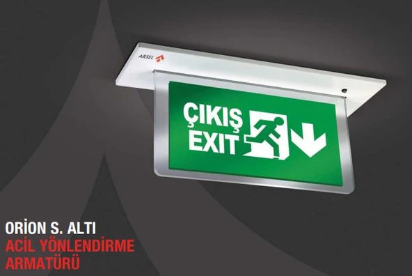 Arsel Orion AEB-30020-L Sıva Altı Acil Çıkış Yönlendirme Armatürü Şebekeden Yanan 10xF LED ürün görseli 1