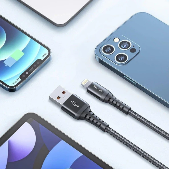 Mcdodo CA-2261 İphone Hızlı Data-Şarj Kablo 3A 1Mt - Siyah - Resim 3