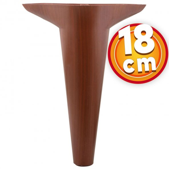 Lüks Mobilya Kanepe Sehpa Puf Koltuk Ayağı 18 cm Kahverengi Ahşap Desenli Baza Ayak ürün görseli 1