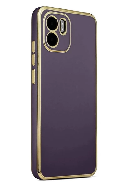 Xiaomi Redmi A1 Kılıf Kamera Korumalı Altın Kenar Tasarım Silikon ürün görseli 1