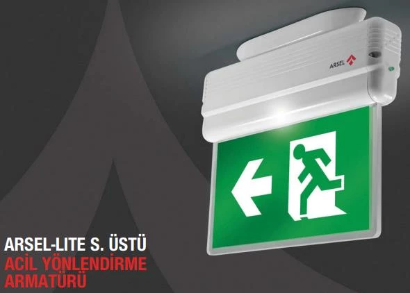 Arsel Dali-Arselite AE-1223-S-DALİ Sıva Üstü Led'li Acil Çıkış Yönlendirme Armatürü Sürekli ve Kesintide 180 Dak. Yanan 500 Lümen Led ürün görseli 1