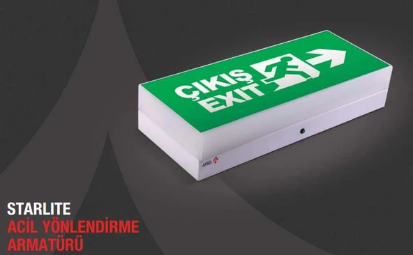 Arsel Starlite AE-01113-L Acil Çıkış Yönlendirme Armatürü Kesintide 180 Dak. Yanan 500 Lümen LED ürün görseli 1