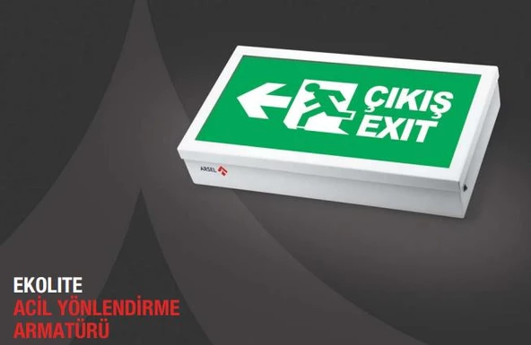 Arsel Ekolite AE-6010-L Acil Çıkış Yönlendirme Armatürü Şebekeden Yanan 20xF LED ürün görseli 1