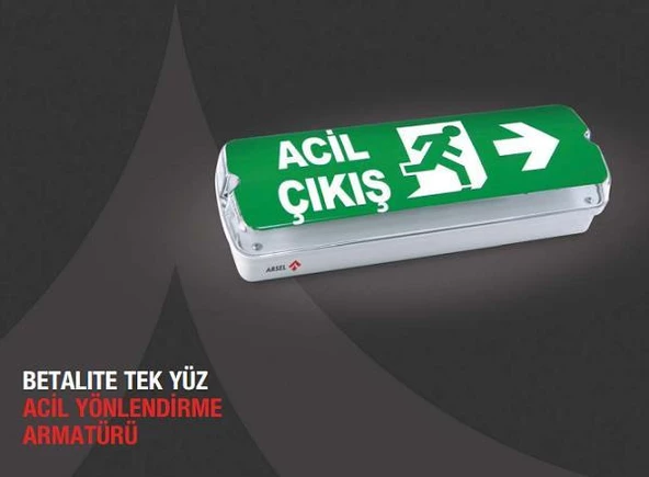 Arsel Betalite AEB-03213-L IP65 Acil Çıkış Yönlendirme Armatürü Sürekli ve Kesintide 180 Dak. Yanan 20xF LED ürün görseli 1