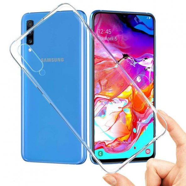 Samsung Samsung Galaxy A70 Şeffaf Süper Silikon Kamera Korumalı ürün görseli 1