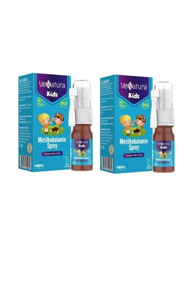 Venatura Kids B12 Metilkobalamin 5 ml 60 Puf Sprey 2 Adet ürün görseli 1
