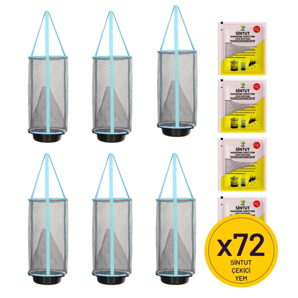 6 adet FLIES INN LITE Karasinek Tuzağı + 60 ADET 25GR SİNTUT ÇEKİCİ YEM İLE BİRLİKTE ürün görseli 1