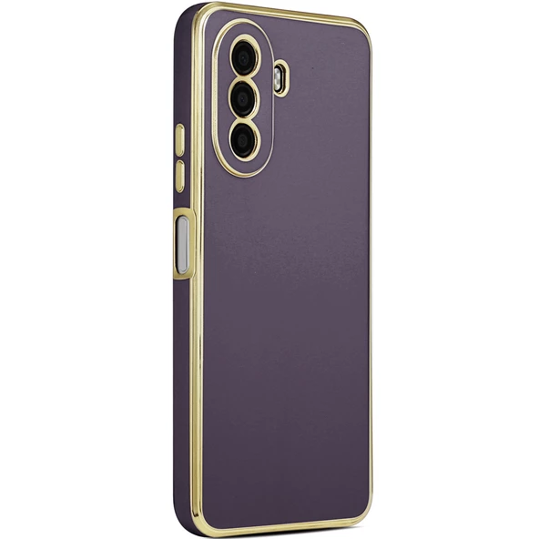 Huawei Nova Y70 Kılıf Zore Bark Kenarları Altın Renk Kılıf ürün görseli 1