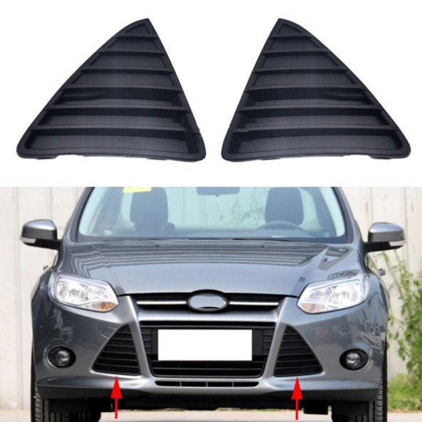 Ford Focus Mk3 Ön Tampon Panjuru Üçgen Panjur Mat Siyah Sağ Sol ürün görseli 1