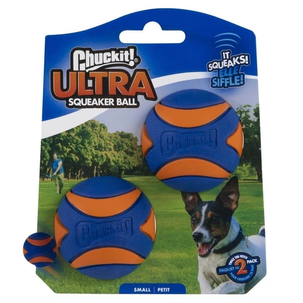 Chuckit! Ultra Squeaker 2'li Sesli Köpek Oyun Topu (Küçük Boy) ürün görseli 1