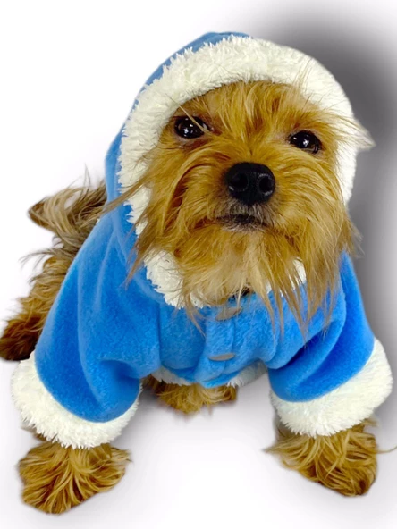 Blue Furry Kapşonlu Ceket Sweat by Kemique Köpek Kazağı ürün görseli 1