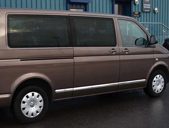 OMSA VW T5 Caravelle Krom Yan Kapı Çıtası 5 Parça Çift Sürgü Kısa Şase 2003 ve Sonrası ürün görseli 1
